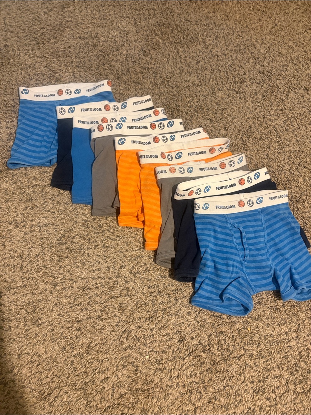 Fruit of the Loom Boys Boxer Briefs - multiple colors - set of 9